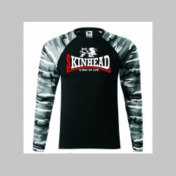 Skinhead a Way of Life - pánske tričko (nie mikina!!) s dlhými rukávmi vo farbe " metro " čiernobiely maskáč gramáž 160 g/m2 materiál 100%bavlna